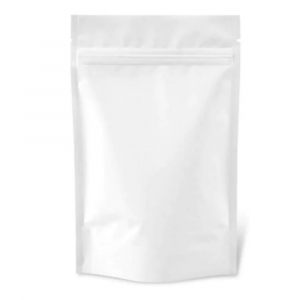 Pack de 50 unidades de bolsas blancas con válvula pouch stand up 1 kilo