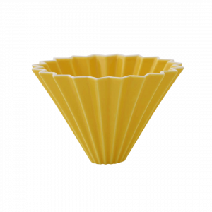 Cafetera Origami de cerámica + base de madera